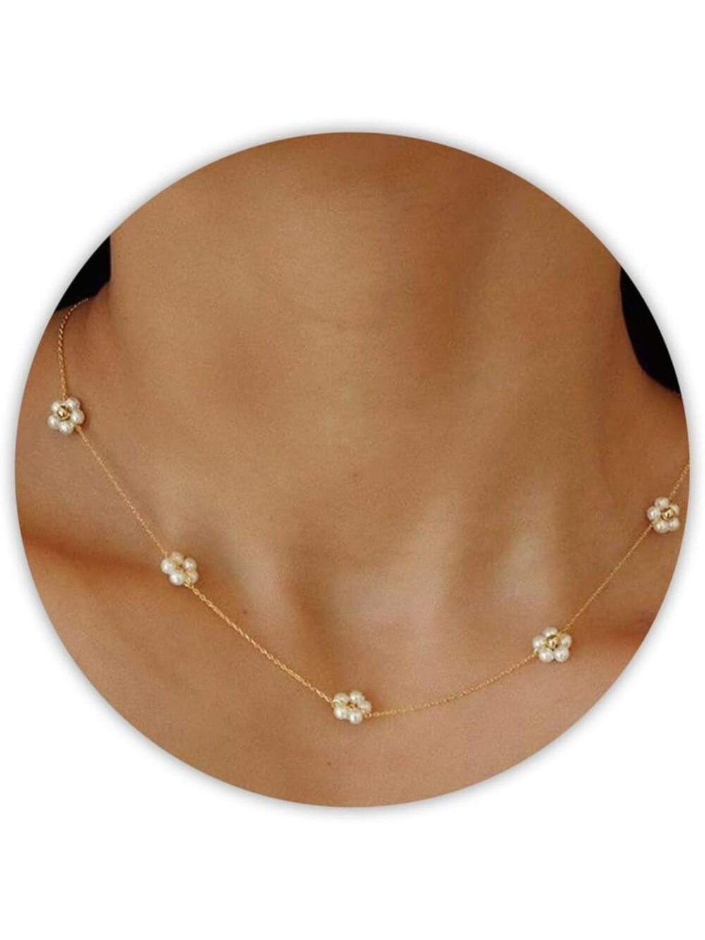 Elegant Pearl Choker Necklace for Women, 18K Gold Plated, Fashion Jewelry